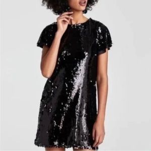 Donna Morgan Black Sequin Shift Dress